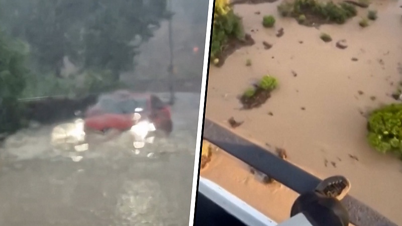 Noodweer treft Spanje en Frankrijk: twee mensen meegesleurd door rivier,  vliegtuig moet terugkeren door hevige hagel | De Telegraaf